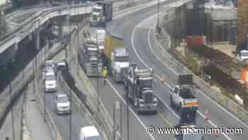 I-395 at Biscayne Boulevard closed in both directions due to disabled tractor-trailer: FDOT
