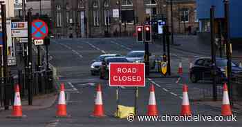 Newcastle city centre road closed as cladding blown from building during Storm Éowyn