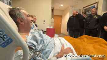 Man who nearly died on I-595 reunites with firefighters who saved his life