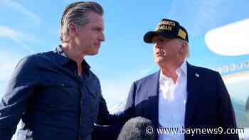 California officials set aside differences with Trump, press him for fire aid