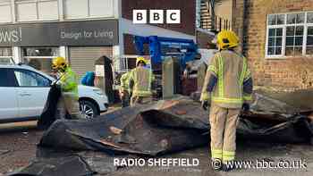 “Storm rips shop roof off”