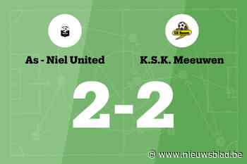 As-Niel speelt thuis gelijk tegen Meeuwen