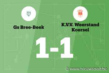 Gelijkspel voor Bree-Beek thuis tegen Koersel