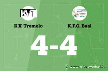 Baal maakt met gelijkspel einde aan zegereeks Tremelo