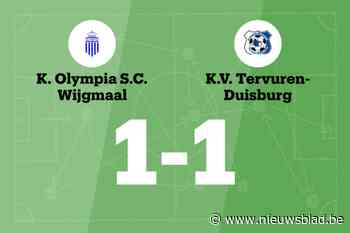 Tervuren-Duisburg nog steeds zonder winst na gelijkspel tegen Olympia Wijgmaal B