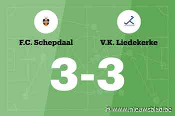 Schepdaal B en Liedekerke B delen de punten