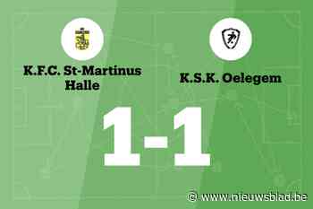 Halle en Oelegem eindigen op 1-1-gelijkspel