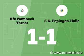 Gelijkspel voor KFC Wambeek Ternat thuis tegen Pepingen-Halle