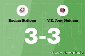 Racing Strijpen speelt gelijk in thuiswedstrijd tegen VK Jong Neigem