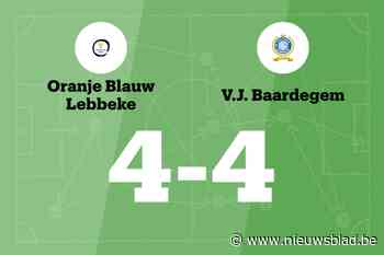 VJ Baardegem speelt gelijk in uitwedstrijd tegen OB Lebbeke