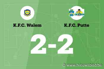 Walem speelt thuis gelijk tegen Putte