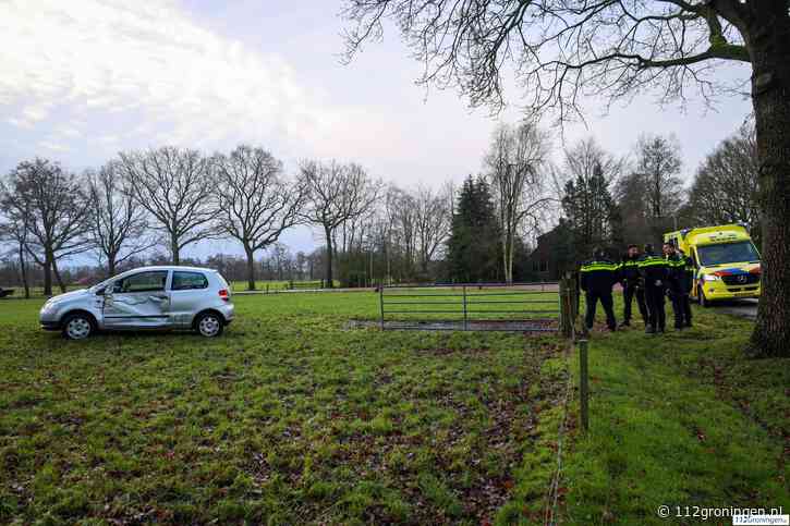 Automobilist  komt in weiland  terecht bij Zevenhuizen