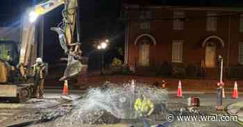 Water floods Hillsborough Street intersection in Raleigh Wednesday morning after water main break