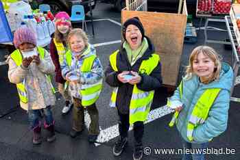 Leerlingen De Droomhut verkopen zelfgemaakt wasmiddel op de markt