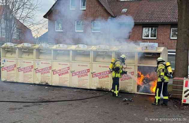 FW Südheide: Altkleider- Container brennen bereits das sechste Mal
