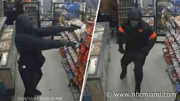 Video shows masked armed robbers hold clerk at gunpoint at Broward food store