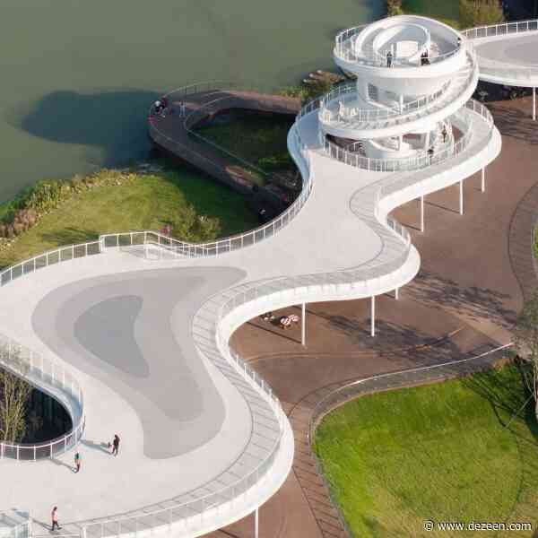 Muda Architects punctures sinuous retail centre in China with double-helix viewpoint