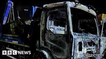 Firefighters tackle industrial estate vehicle fire