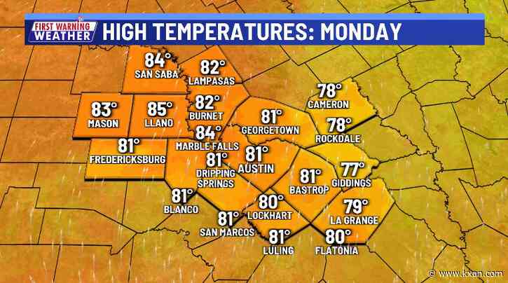 Sunny stretch on the way with 80s next week
