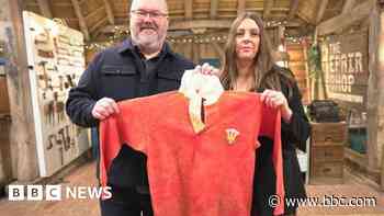 Fixing a historic Wales rugby shirt after being ruined through a wash
