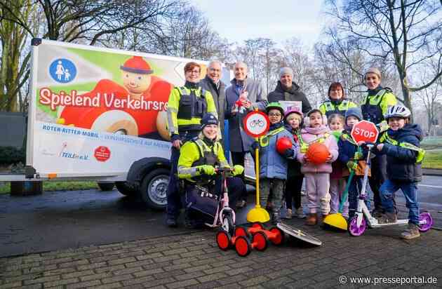 POL-GE: Zukünftig mit Dreirad und Laufroller im Einsatz/Verein TEILEn e.V. und Aktion Kinder-Unfallhilfe e.V. übergeben "Roter Ritter-Mobil" an die Polizei Gelsenkirchen