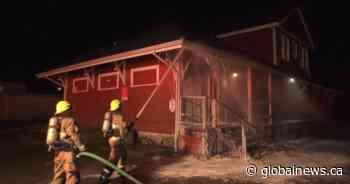 Fire crews save Courtenay heritage train station after attempted arson