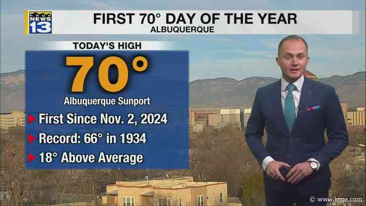 Record warm temperatures across New Mexico today