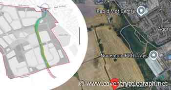 Map shows new Nuneaton 'relief road' near to giant development on Arbury estate