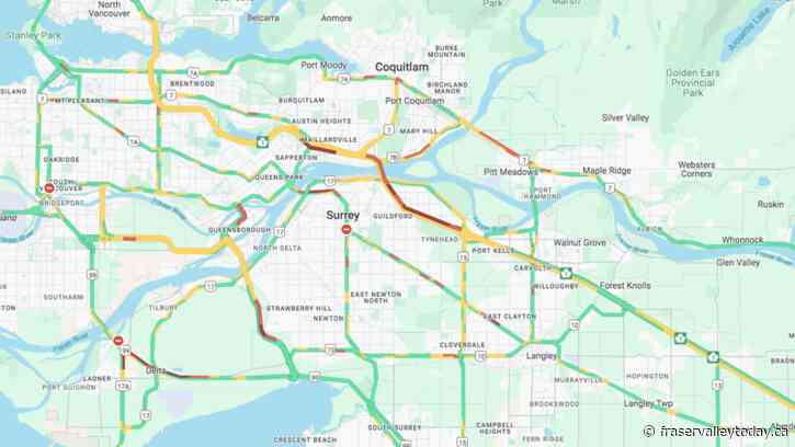 Westbound Highway 1 toward Vancouver clogged at Port Mann Bridge: BC Highway Patrol