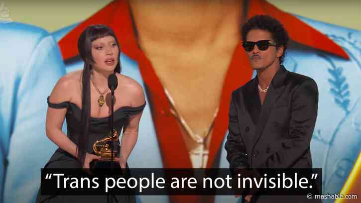 Lady Gaga sends a message to trans people during Grammys acceptance speech