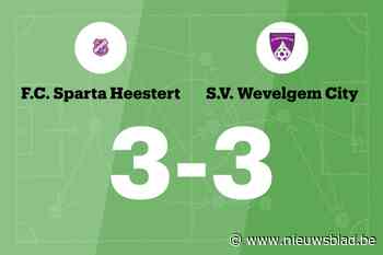 Sparta Heestert en SV Wevelgem City eindigt op 3-3