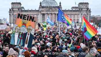 Demonstration in Helmstedt zum Erhalt der Brandmauer