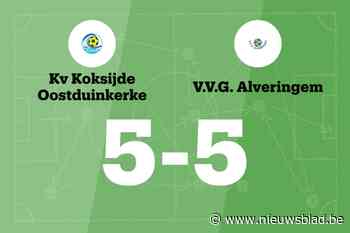 KV Koksijde Oostduinkerke B blijft in problemen na gelijkspel tegen VVG Alveringem