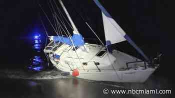 Group of migrants from Haiti in custody after arriving on boat at Juno Beach