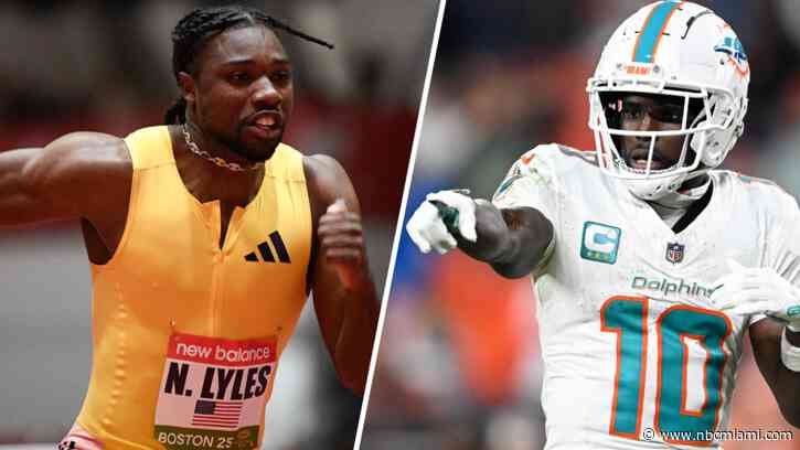 Olympic sprinting champ Noah Lyles says he's ready to race Dolphins' Tyreek Hill