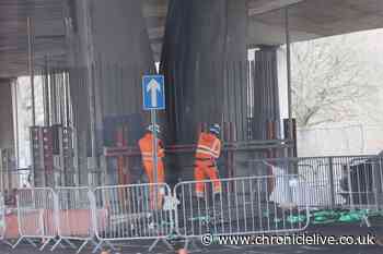 Gateshead Flyover strengthening work starts as new concrete to be poured at closed structure