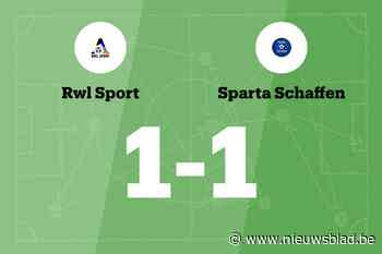 RWL Sport B en Sparta Schaffen delen de punten