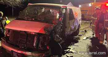 Two hospitalized in three-car crash, firefighters say