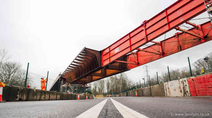 HS2 railway bridge installed over busy Chilterns road in just one day