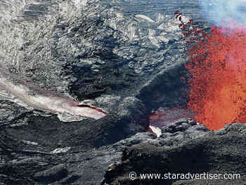 Kilauea eruption persists as fountains of lava cover half of the crater floor
