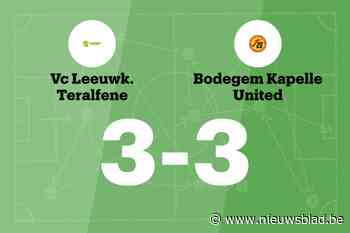Leeuwkens Teralfene B en BOKA United B delen de punten