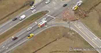 US 70 blocked near Princeton, wood chips cover roadway