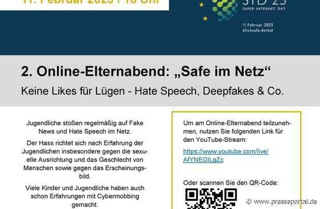 POL-COE: Kreis Coesfeld/Online-Elternabend der Beratungsstelle der Kriminalpolizei zum Safer Internet Day 2025