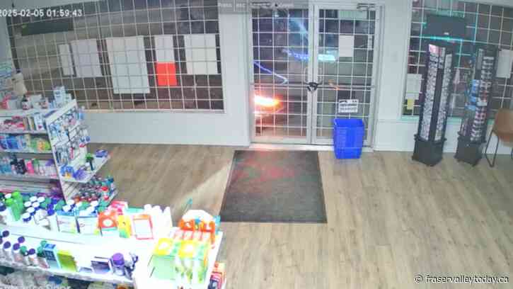Vehicle nearly strikes Chilliwack pharmacy as police issue roadside prohibition ban to driver