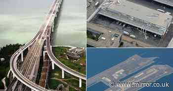 Inside &pound;16bn airport built on an island that is sinking into the sea