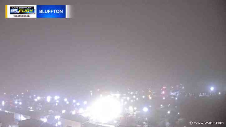 Freezing rain ending dense fog this morning