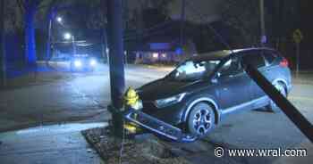Driver crashes into power pole in Raleigh, knocks out power for dozens