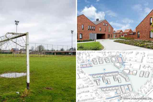 Nu er geen voetbal of tennis meer wordt gespeeld, wil gemeente binnengebied verdichten: plan voor 110 woningen en 50 appartementen aan Kerkhofstraat