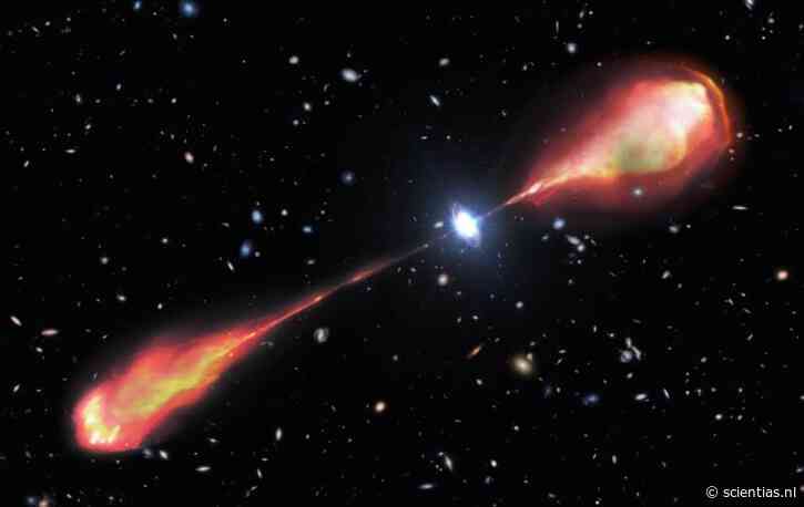 Monsterlijke radiojet in het piepjonge heelal ontdekt die alle records verbreekt