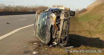Autounfall auf A7: Ein Mann schwer verletzt